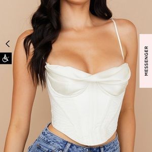 Bea Ivory Satin Draped Corset